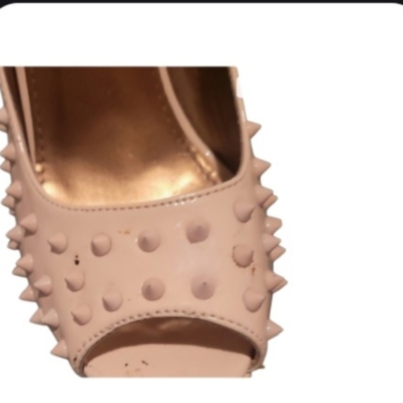 RCK BELLA Ladies Stiletto Khaki Spiked Heels Size 7 - Picture 10 of 14